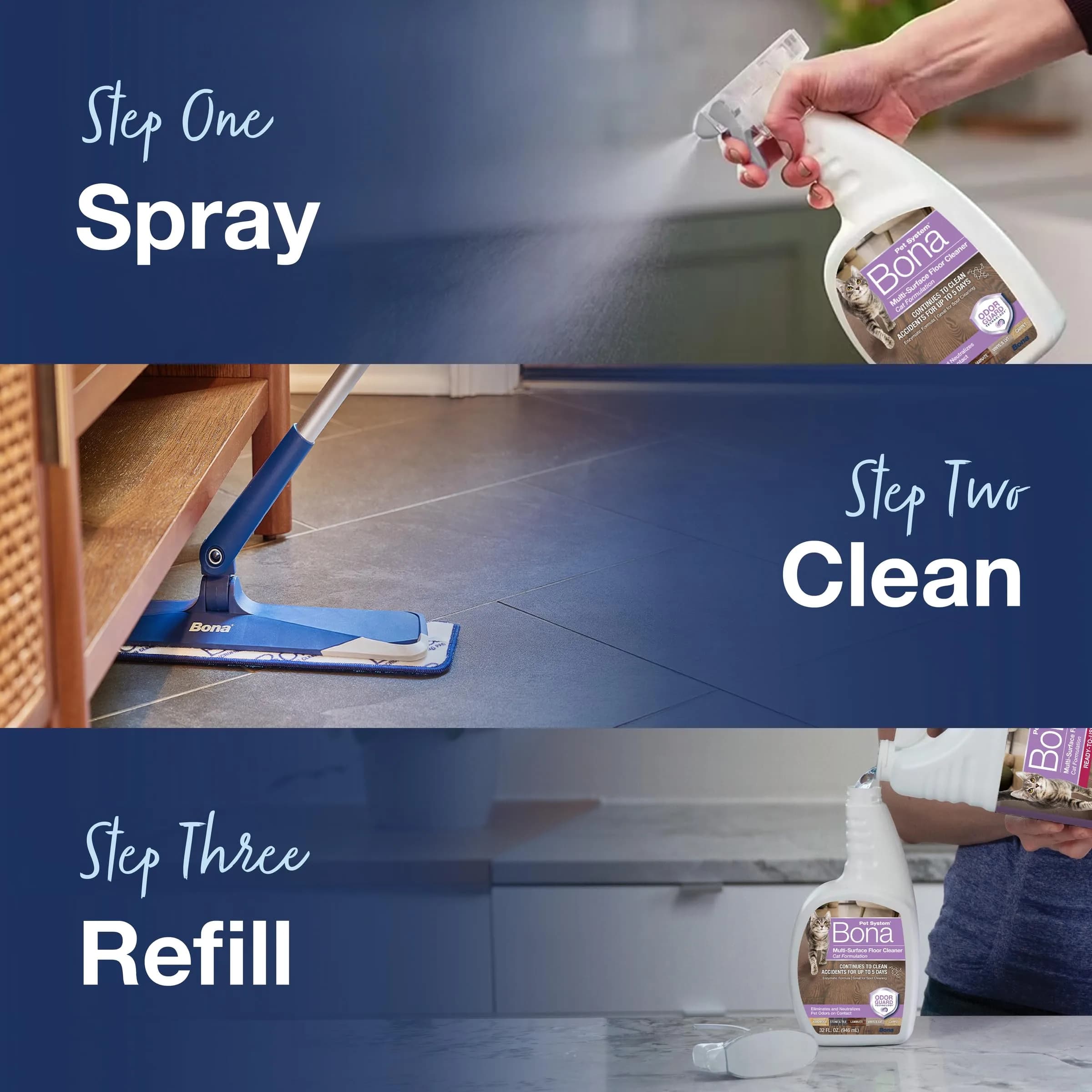 Bona Pet Spray Odor Eliminator Dog Formulation 946ml (32 fl oz) | Oxy Powered Multi-Surface Cleaner - view 5