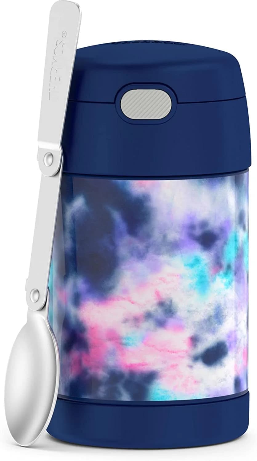 THERMOS FUNTAINER Food Jar with Spoon, 16oz | Keeps Food Hot or Cold for Kids — Tie Dye