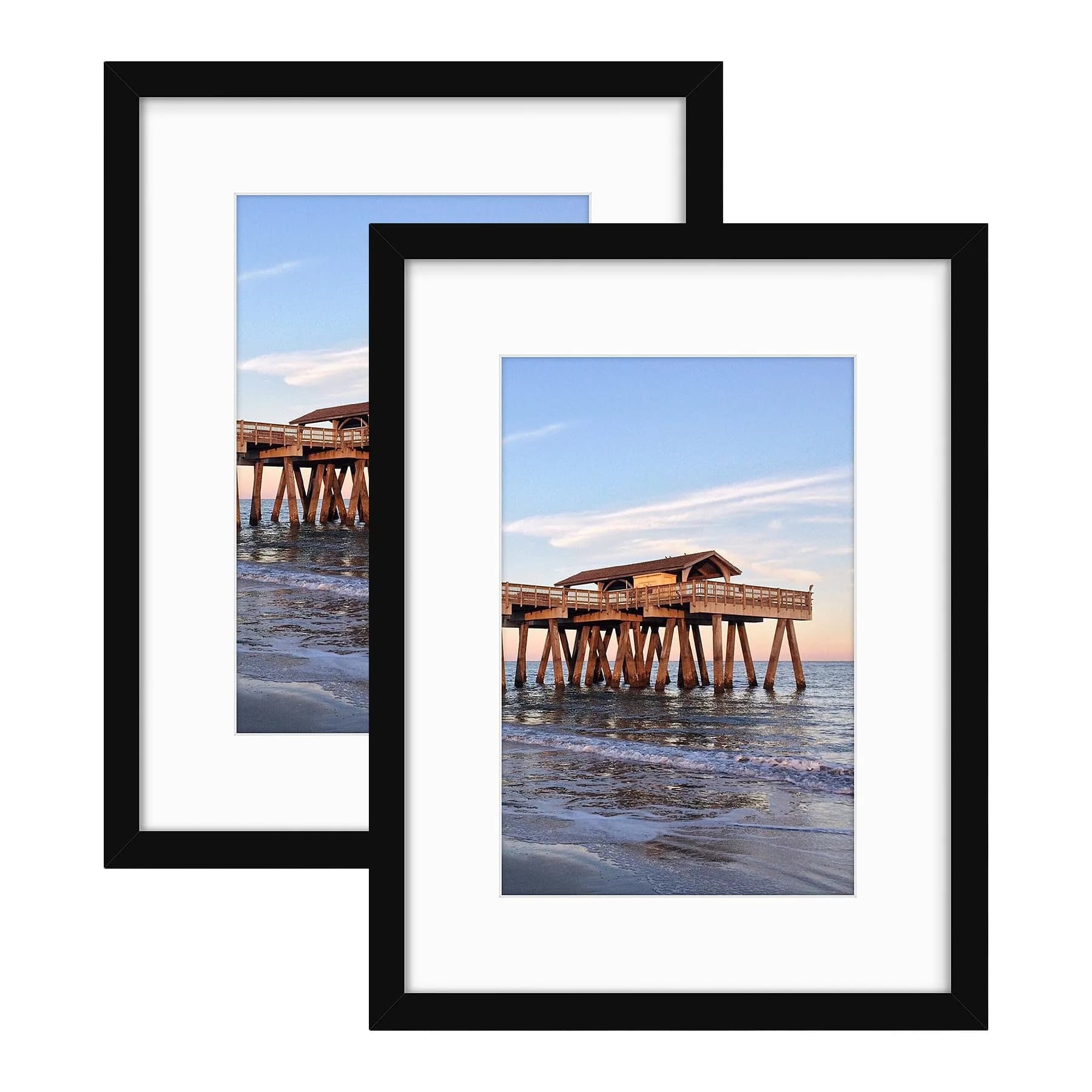 Golden State Art 12x16 Picture Frame, Solid Wood & Real Glass, Black | Classic Wall & Tabletop Decor