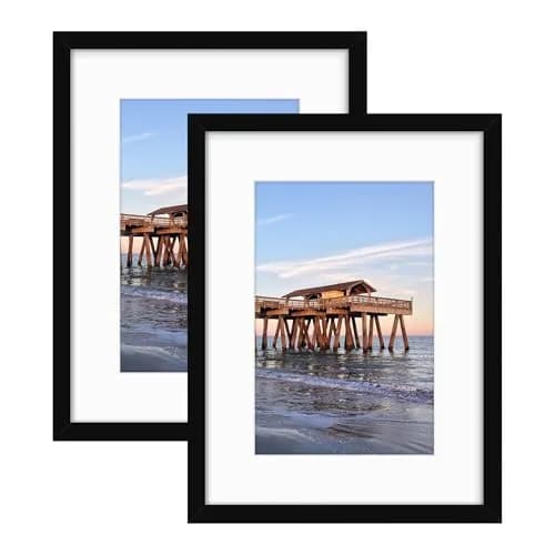 Golden State Art 12x16 Picture Frame, Solid Wood & Real Glass, Black | Classic Wall & Tabletop Decor thumbnail 1