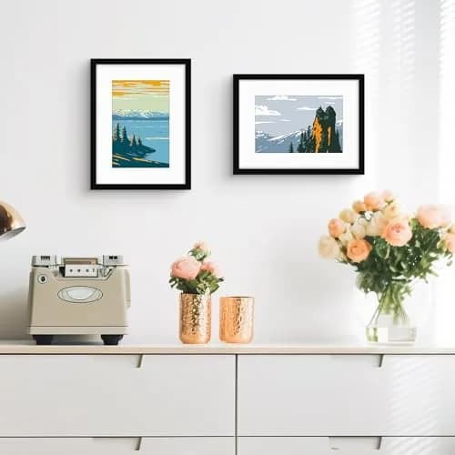Golden State Art 12x16 Picture Frame, Solid Wood & Real Glass, Black | Classic Wall & Tabletop Decor thumbnail 5