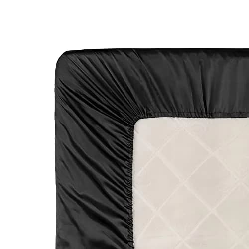 Homiest Black Satin Fitted Sheet King Deep Pocket | Silky, Luxurious, Deep Fit (70-120 chars) thumbnail 6