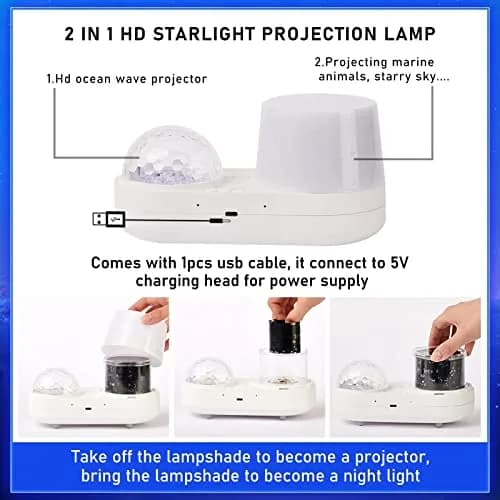 STARS LAMP Ocean Night Light Projector 20.3cm (8 inch) | Creates Relaxing Sea-Like Environment thumbnail 6