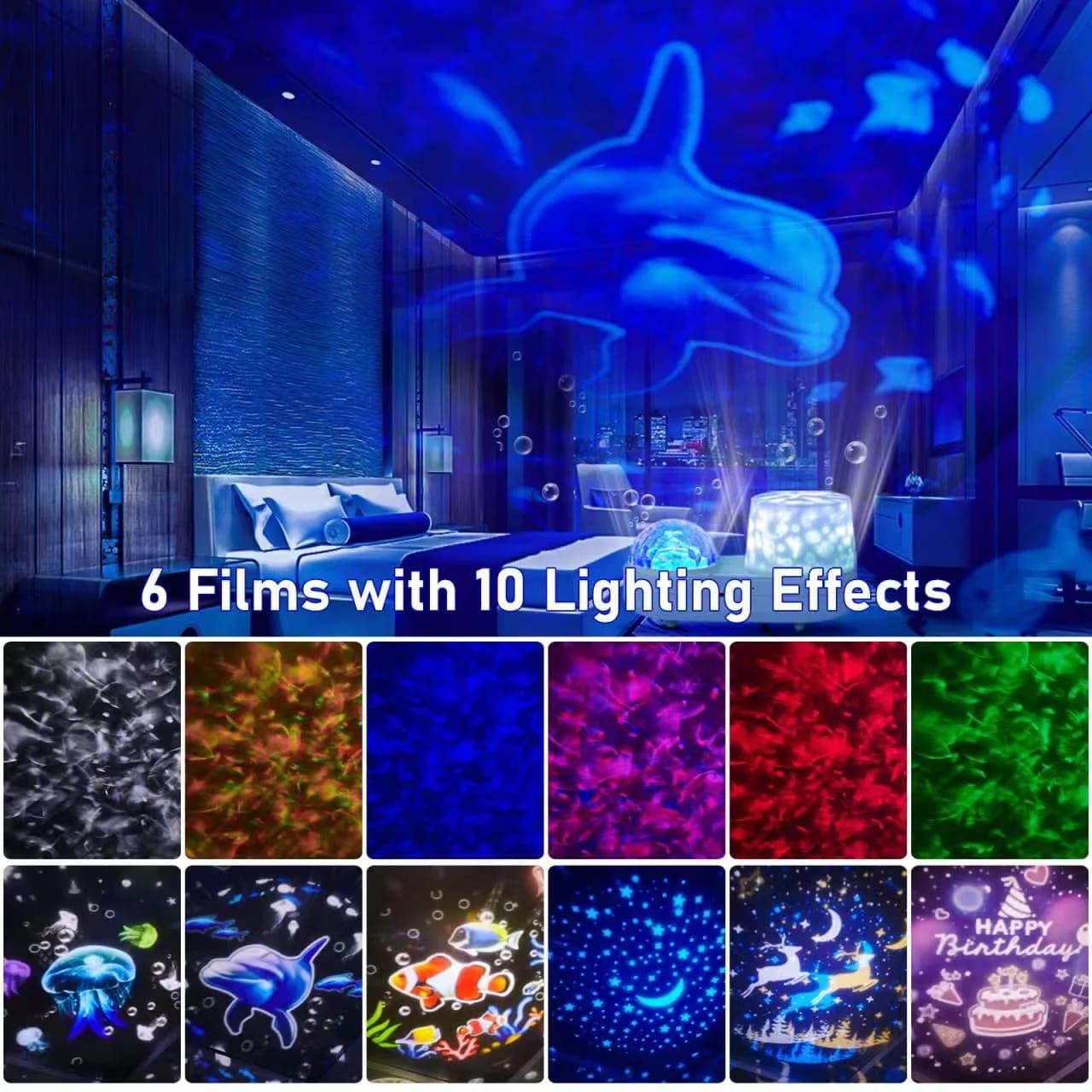 STARS LAMP Ocean Night Light Projector 20.3cm (8 inch) | Creates Relaxing Sea-Like Environment - view 4
