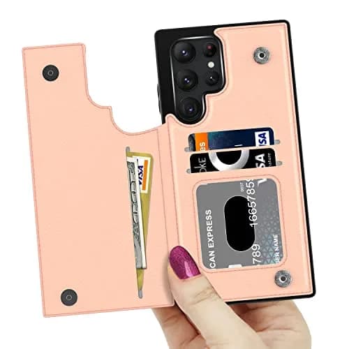 LETO Luxury Flip Folio Leather Wallet Case for Samsung Galaxy S22 Ultra 6.8" (17.3cm) | Protective Phone Case with Card Slots & Kickstand thumbnail 2