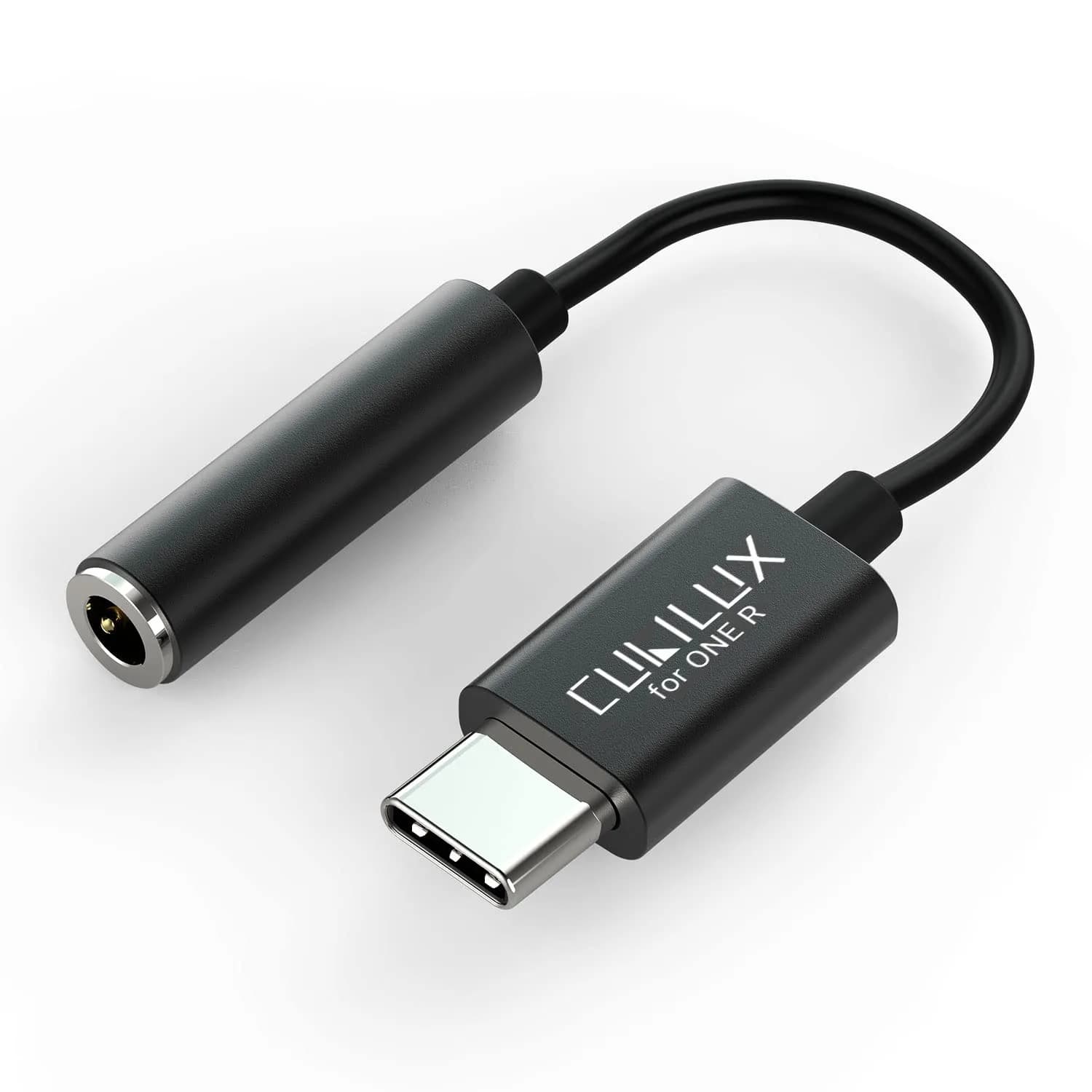 Cubilux UCM-RBK2 Microphone Adapter for Insta 360 ONE R, USB-C to 3.5mm TRRS MIC Converter Connector (1 Unit, Black) - main product image