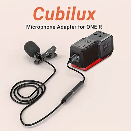 Cubilux UCM-RBK2 Microphone Adapter for Insta 360 ONE R, USB-C to 3.5mm TRRS MIC Converter Connector (1 Unit, Black) thumbnail 2