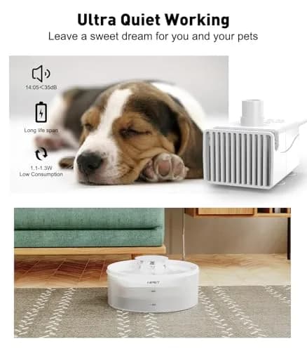 NPET DF10 Dog Water Fountain Replacement Pump | Large Capacity, BPA-Free, Ultra-Quiet, 5L thumbnail 6