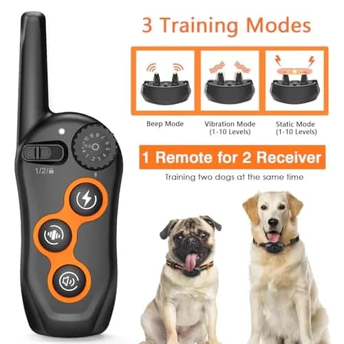 MAISOIE Dog Training Collar with Remote - 1300ft Range, IPX7 Waterproof Receiver, 3 Modes (Beep, Vibration, Static) for Small to Large Dogs thumbnail 2