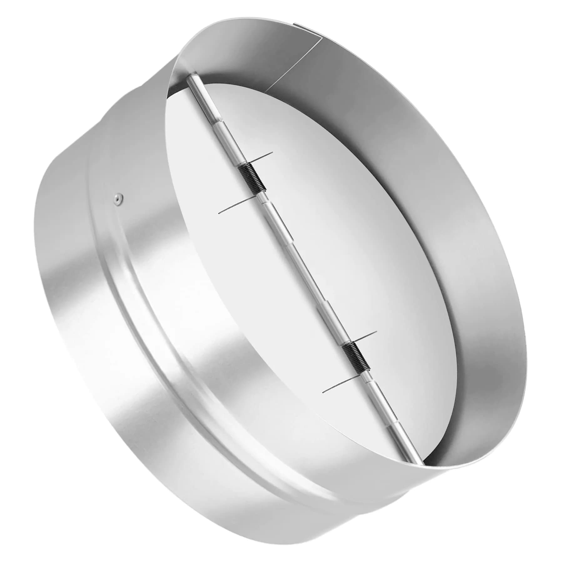 Kikerike 8 Inch Galvanized Steel Backdraft Damper | Prevents Air Recirculation — Silver / 10 Inch