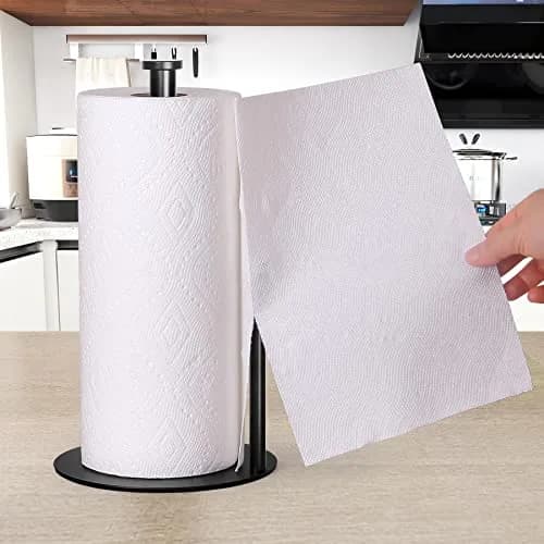 OBODING Matte Black Stainless Steel Paper Towel Holder Stand | Countertop Organization for Standard & Large Rolls thumbnail 3