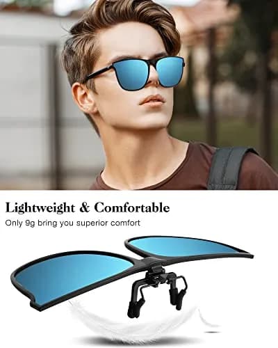 Frienda Oversize Clip-on Sunglasses 3 Pcs | Blue Green, Yellow Green, Yellow | Large, Flip Design thumbnail 5