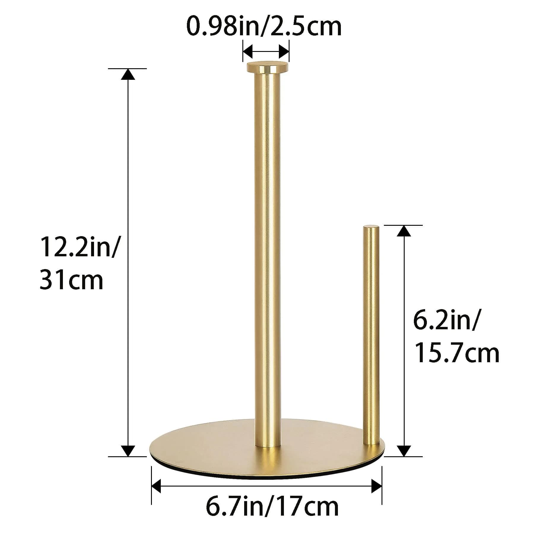 OBODING Gold Countertop Paper Towel Holder, Stainless Steel, Modern Kitchen and Bathroom Organization | Rust-Proof Design - view 7