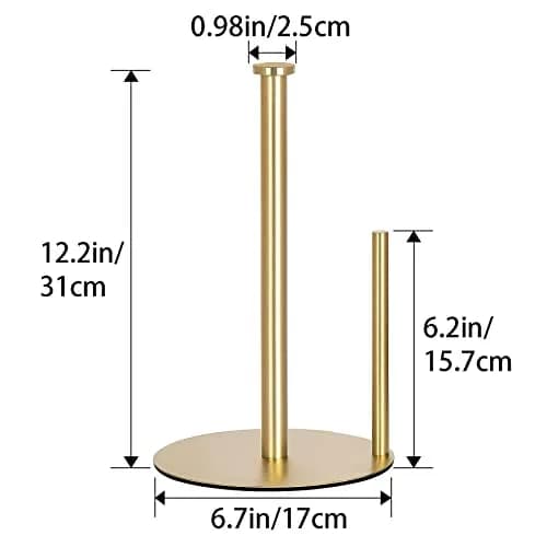 OBODING Gold Countertop Paper Towel Holder, Stainless Steel, Modern Kitchen and Bathroom Organization | Rust-Proof Design thumbnail 7