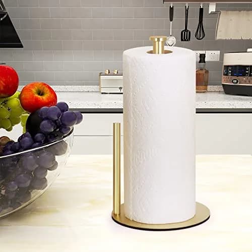 OBODING Gold Countertop Paper Towel Holder, Stainless Steel, Modern Kitchen and Bathroom Organization | Rust-Proof Design thumbnail 2