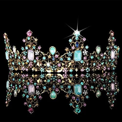 Didder Vintage Crowns & Tiaras for Girls & Women | Elegant Princess Headpiece, 6.5-inch Diameter, Alloy & Rhinestones thumbnail 7