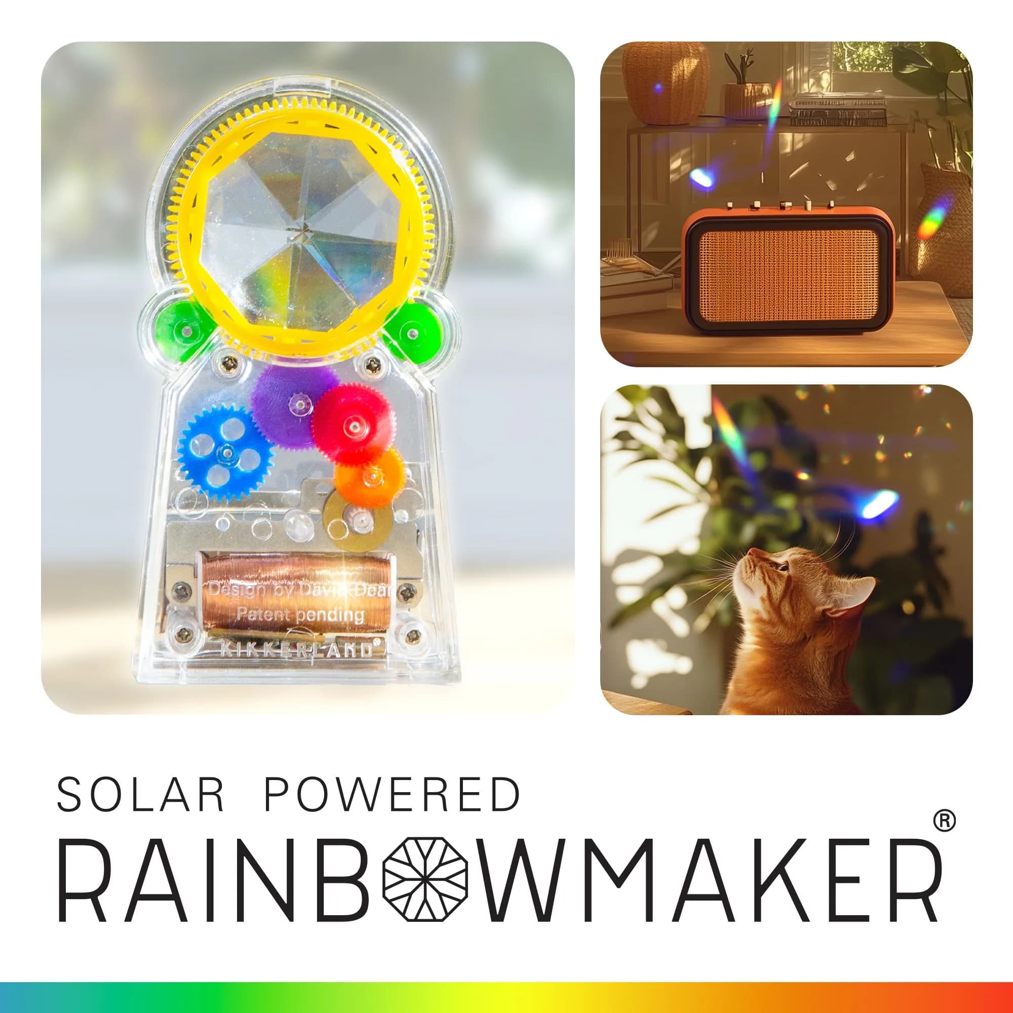 Kikkerland Solar Powered Rainbow Maker Standing Crystal | Creates Rainbow Patterns with Sunlight - view 2