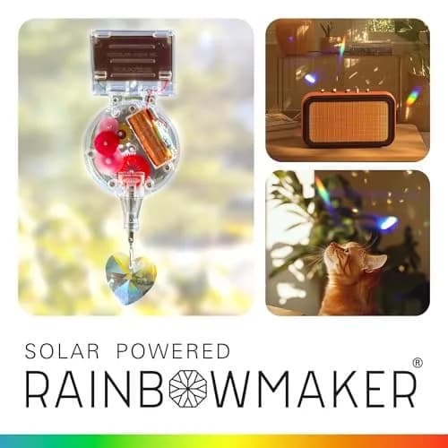 Kikkerland Solar Powered Heart Rainbow Maker 20.6cm (8.1in) | Creates Rainbows with Sunlight thumbnail 2