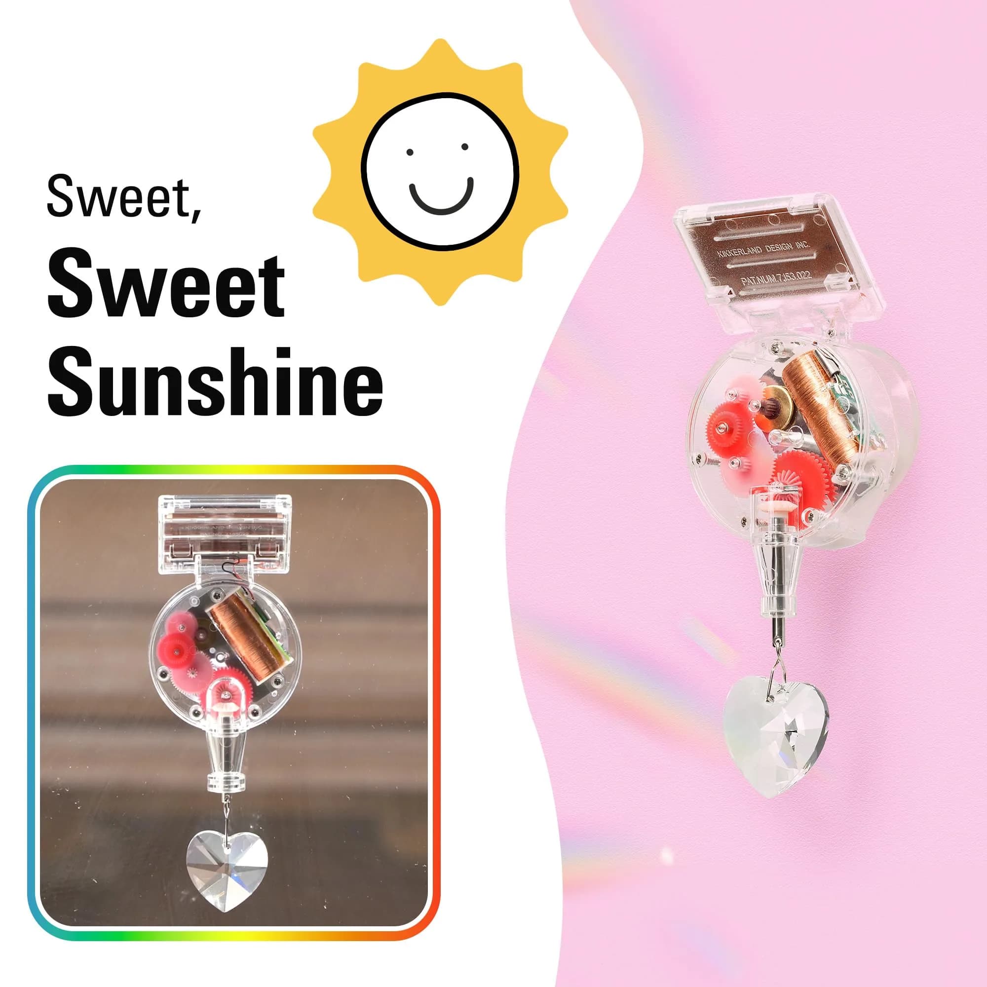 Kikkerland Solar Powered Heart Rainbow Maker 20.6cm (8.1in) | Creates Rainbows with Sunlight - view 4