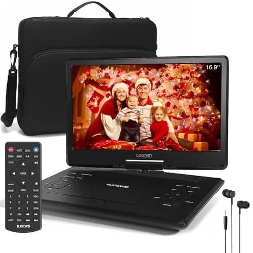 PJGCWB 14.1" HD Swivel Screen Portable DVD Player with Car Headrest Mount | 4-6 Hour Battery thumbnail 1