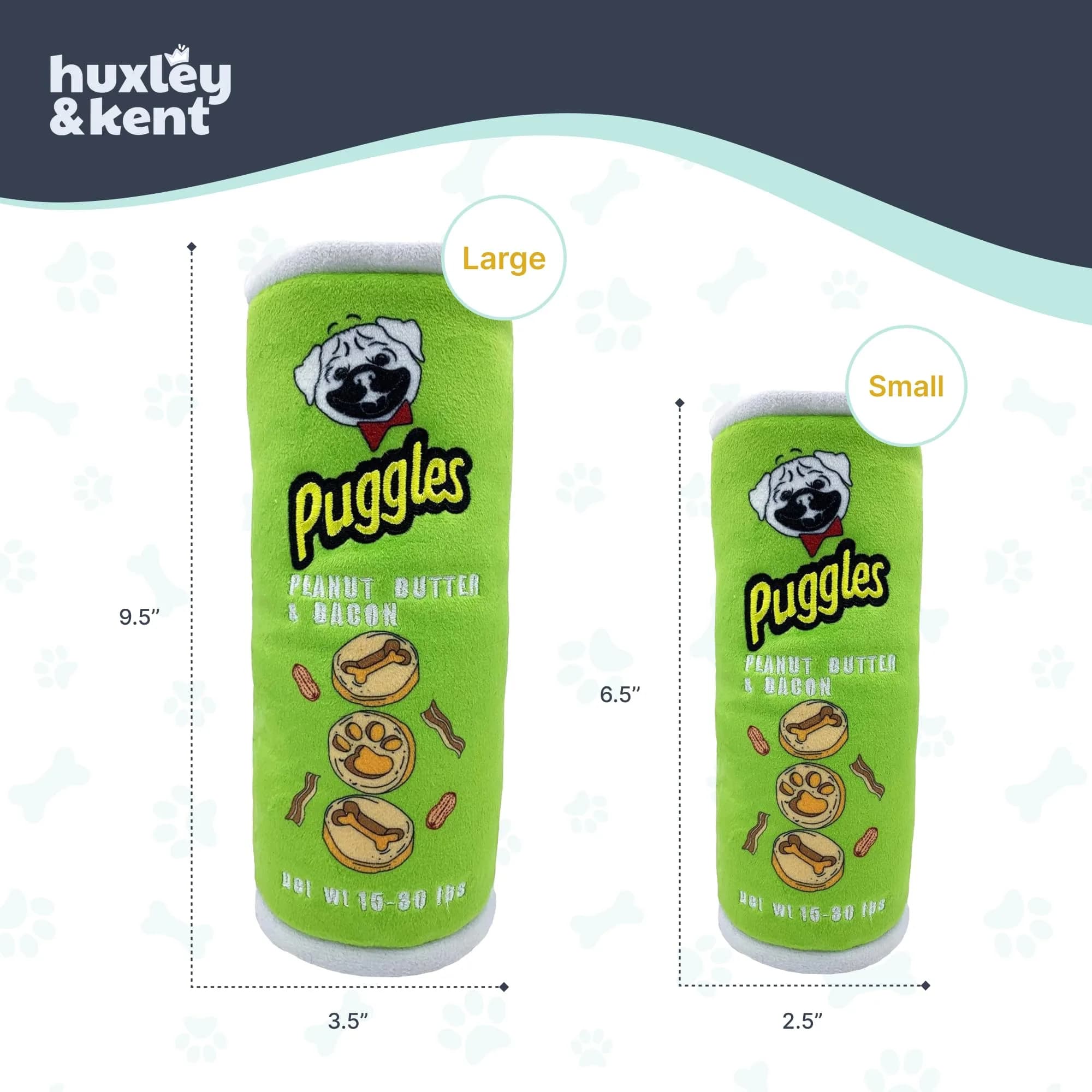 Huxley & Kent Power Plush Squeaky Dog Toy, Puggles Can, Small (6.5 x 2.5 x 2.5 inches / 16.5 x 6.4 x 6.4 cm) - view 5