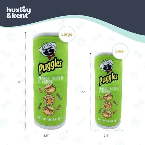 Huxley & Kent Power Plush Squeaky Dog Toy, Puggles Can, Small (6.5 x 2.5 x 2.5 inches / 16.5 x 6.4 x 6.4 cm) thumbnail 5