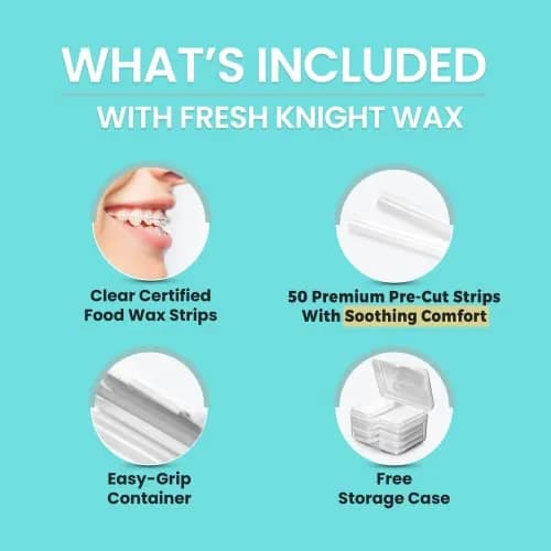 Fresh Knight Braces Wax Aloe Green 50 Strips (10 Cases) | Orthodontic Comfort Wax thumbnail 5