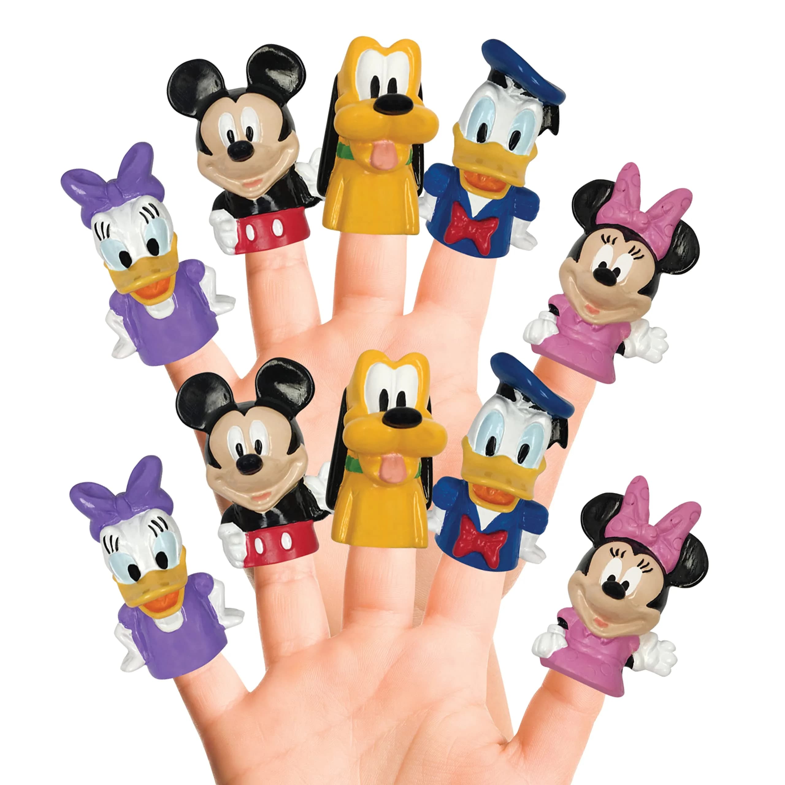 Disney Mickey Mouse & Friends 10 Piece Finger Puppet Set | Waterproof Educational Play Toys for Kids