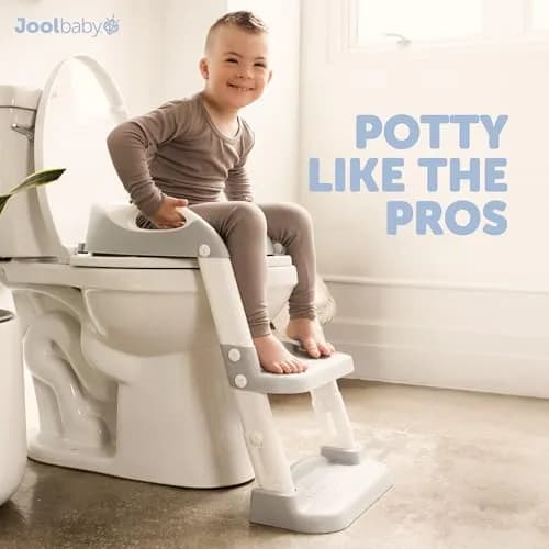 Jool Baby Step Stool with 2 Step Ladder for Toddlers | Adjustable Height & Splash Guard (Gray) thumbnail 4