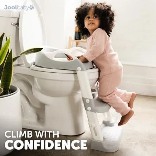Jool Baby Step Stool with 2 Step Ladder for Toddlers | Adjustable Height & Splash Guard (Gray) thumbnail 6