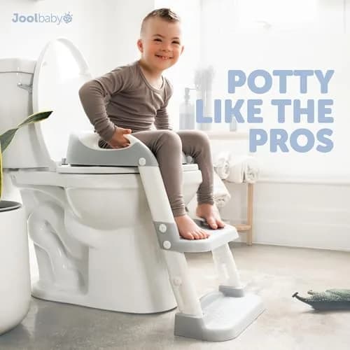 Jool Baby Step Stool with 2 Step Ladder for Toddlers | Adjustable Height & Splash Guard (Gray) thumbnail 8