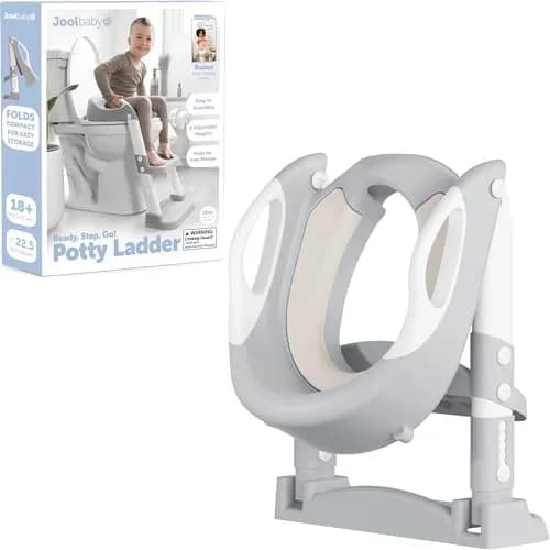 Jool Baby Step Stool with 2 Step Ladder for Toddlers | Adjustable Height & Splash Guard (Gray) thumbnail 9