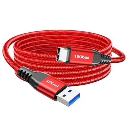 LDLrui USB C Data Cable 10ft | 10Gbps Transfer & 65W Fast Charging, Braided thumbnail 1