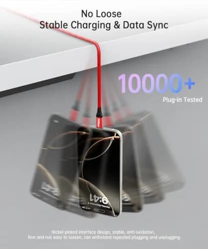 LDLrui USB C Data Cable 10ft | 10Gbps Transfer & 65W Fast Charging, Braided thumbnail 4