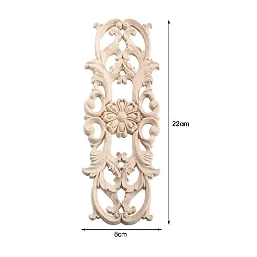 MUXSAM Wood Carved Appliques 22x8 cm (8.7"x3.2") | French Country Style Oak Wood Decals for Furniture thumbnail 2