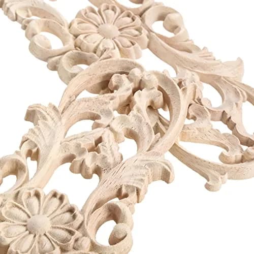 MUXSAM Wood Carved Appliques 22x8 cm (8.7"x3.2") | French Country Style Decorative Onlays thumbnail 5