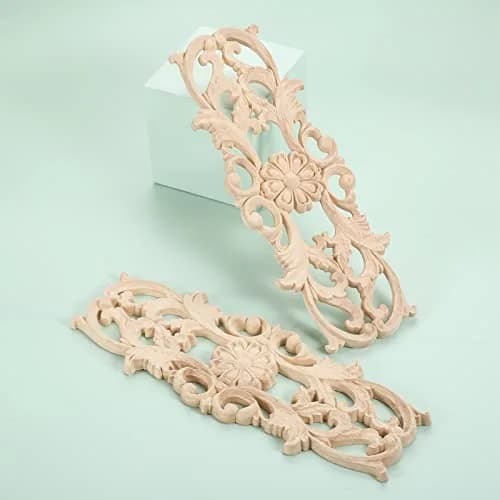 MUXSAM Wood Carved Appliques 22x8 cm (8.7"x3.2") | French Country Style Decorative Onlays thumbnail 7