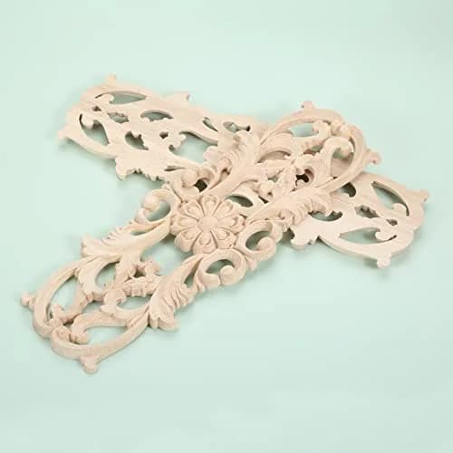 MUXSAM Wood Carved Appliques 22x8 cm (8.7"x3.2") | French Country Style Decorative Onlays thumbnail 8