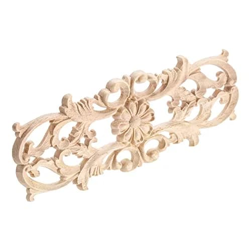 MUXSAM Wood Carved Appliques 22x8 cm (8.7"x3.2") | French Country Style Decorative Onlays thumbnail 3