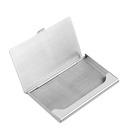 DMFLY Business Card Holder, Slim Metal Card Case for Men & Women, Stainless Steel, 3.7 x 2.3 x 0.3 Inch | Buckle Style Shut thumbnail 7