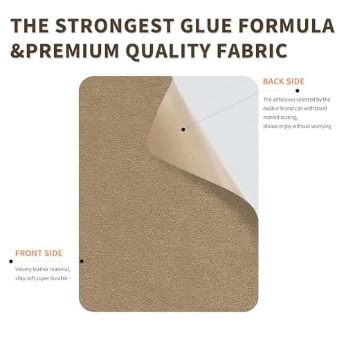 Azobur Self-Adhesive Fabric Repair Patch 6 pcs | Microfiber Suede for Sofa & Furniture thumbnail 3