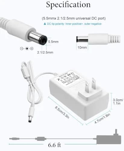PDEEY 12V 3A AC Adapter Charger 2.0m (6.6 ft) | Replacement Power Cord for 4moms Mamaroo 2/4 & RockaRoo Baby Swing thumbnail 3