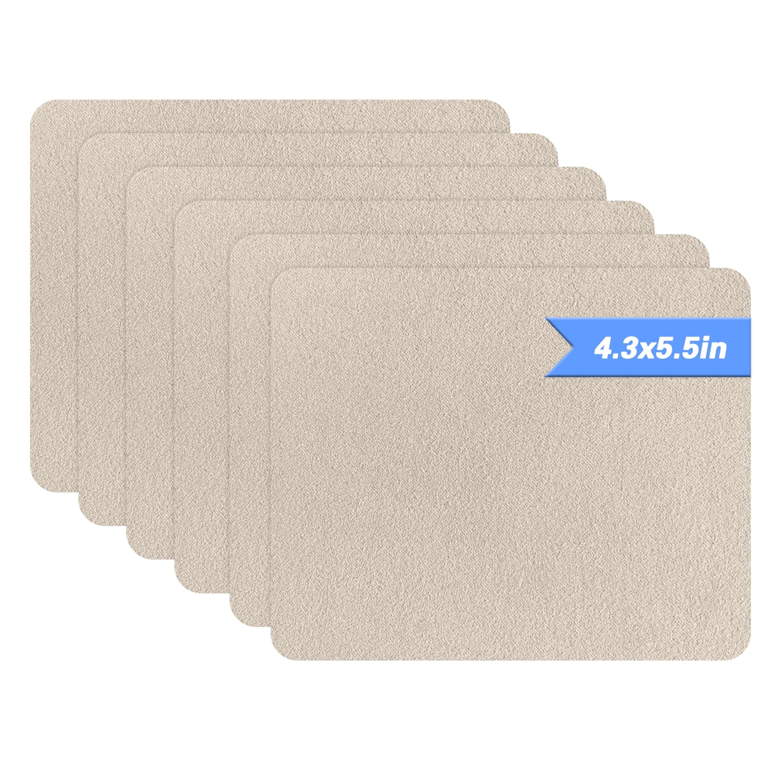 Azobur Fabric Repair Patch 6 Piece Microfiber Self Adhesive for Sofa Beige | Quick Fix & Luxurious Look — Beige