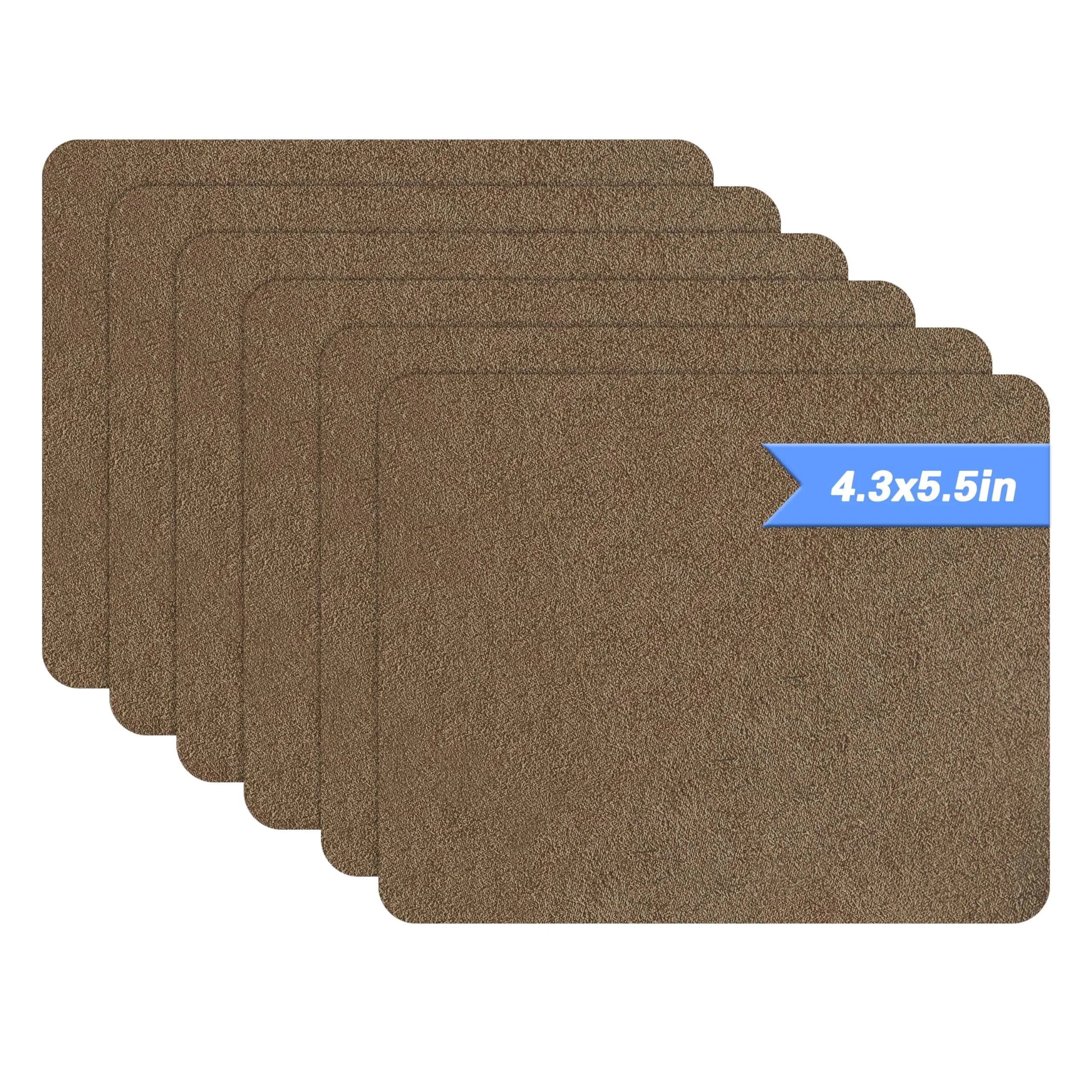 Azobur Microfiber Sofa Repair Patch 6 Piece | Self-Adhesive, Waterproof, Quick Fix (Brown)