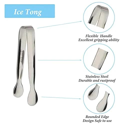 Sunenlyst Mini Sugar Tongs 10.8cm (4.25 Inch) | 12-Piece Stainless Steel Appetizer Tongs for Parties thumbnail 2