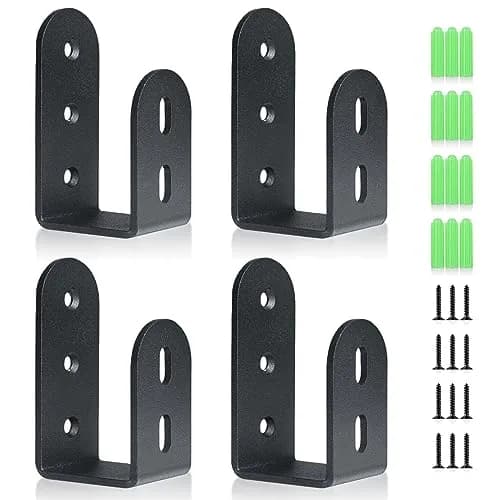 Riuog Heavy Duty Door Barricade Brackets 4 Pack | Rust-Resistant Metal, 2x4 Lumber Compatible, Indoor & Outdoor Security thumbnail 1