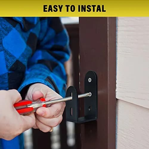 Riuog Heavy Duty Door Barricade Brackets 4 Pack | Rust-Resistant Metal, 2x4 Lumber Compatible, Indoor & Outdoor Security thumbnail 5