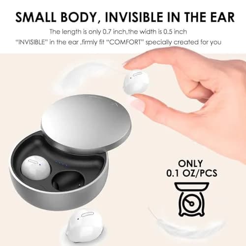 Xmenha Mini Invisible Wireless Earbuds Bluetooth 5.0 | Discreet Sleep Earbuds for Small Ears thumbnail 2