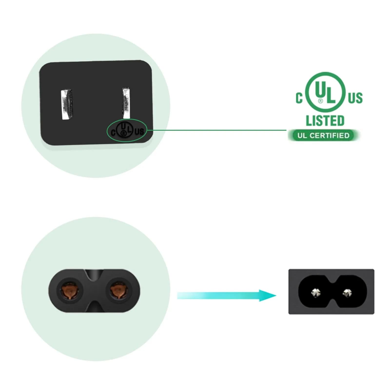 TPLTECH 6 ft Power Cord for JBL PartyBox Speakers & Soundbars | UL Listed 2-Prong Replacement Cable - view 4