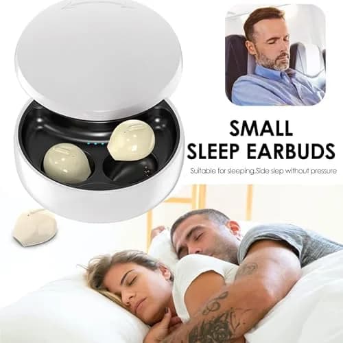 Xmenha Invisible Wireless Earbuds Bluetooth 5.0 Mini Discreet Tiny Earpiece with Charging Case for Small Ears & Sleeping - Yellow thumbnail 6